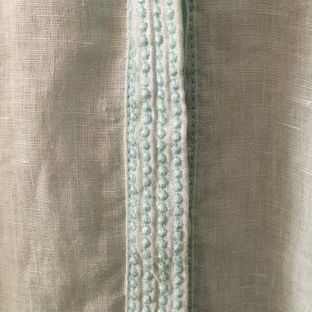 Olsen 100% Linen Pale Blue Button Down Shirt Coastal S - Picture 15 of 16